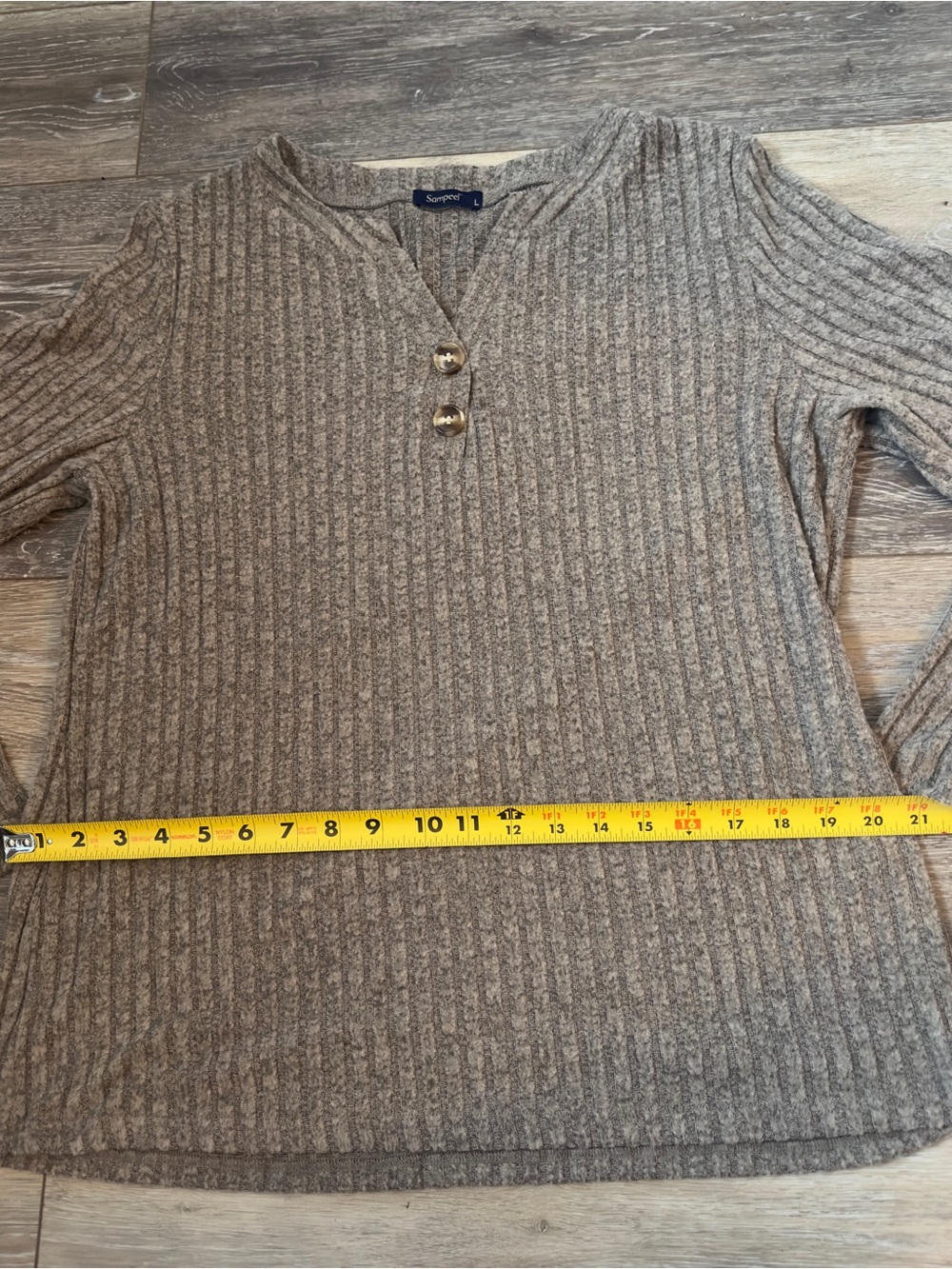 Women's Ribbed Button Sweater - Picture 5 of 5
